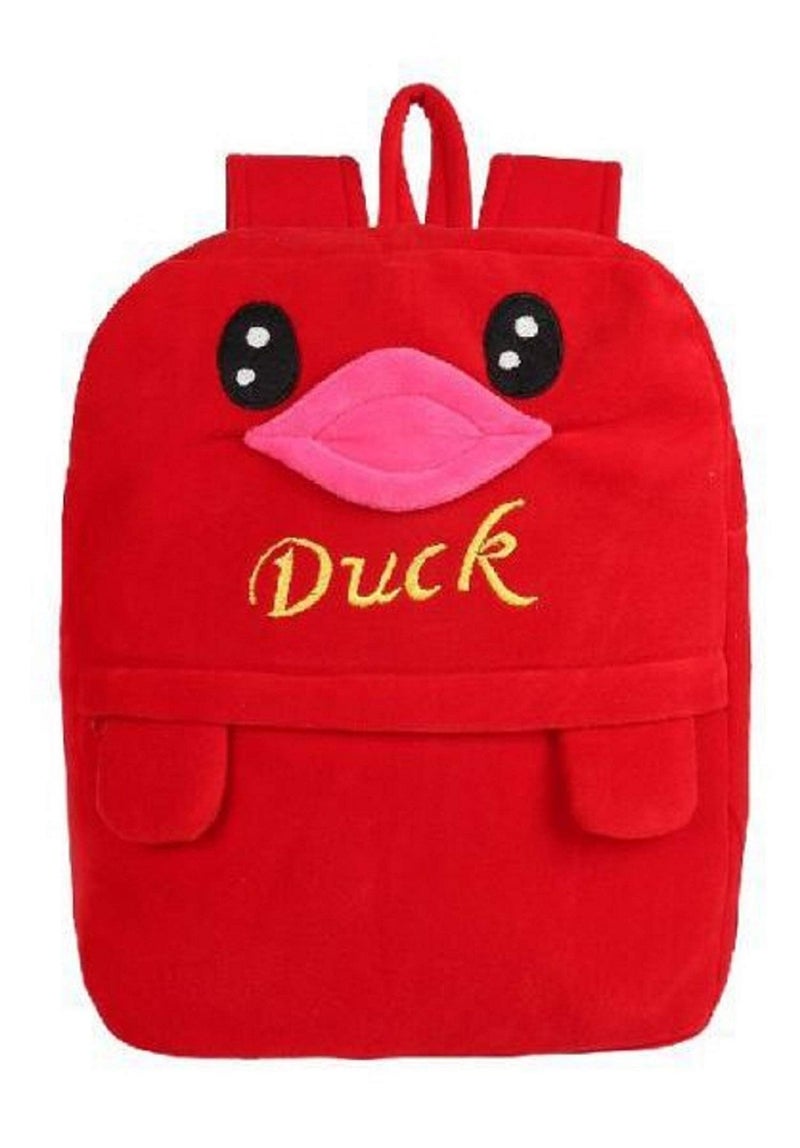 blue tree Kid's Soft Velvet Cartoon School Plush Backpack,Mini Bag,Travel Bag for Baby Boy/Girl (Blue Panda & Red Duck) - Image 3