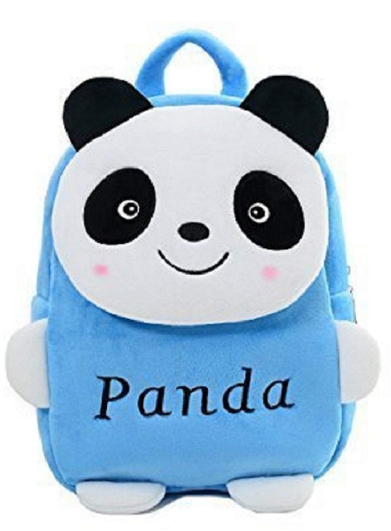 blue tree Kid's Soft Velvet Cartoon School Plush Backpack,Mini Bag,Travel Bag for Baby Boy/Girl (Blue Panda & Red Duck) - Image 2
