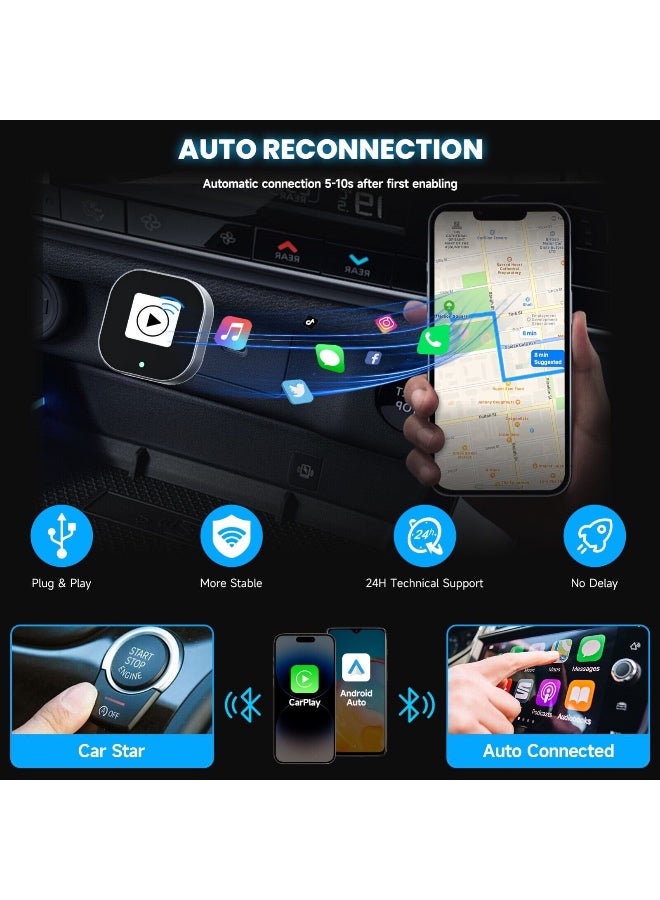 محول CarPlay لاسلكي – توصيل وتشغيل، تحويل CarPlay السلكي إلى لاسلكي، يدعم أزرار السيارة الأصلية، متوافق مع هواتف iOS وAndroid - Image 5