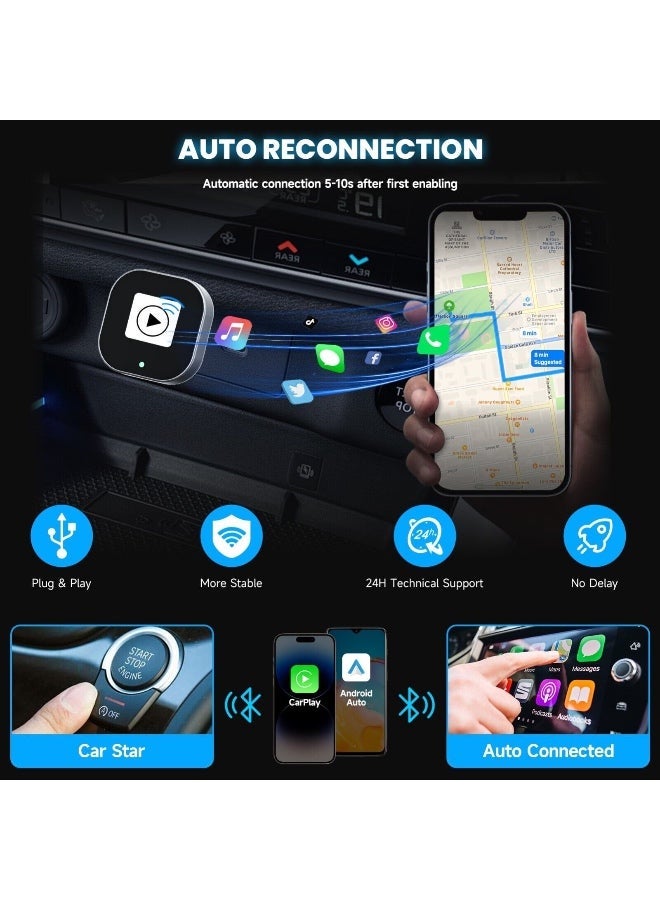 Wireless CarPlay Adapter - Plug & Play, Upgrade Wired CarPlay to Wireless, Supports Original Car Buttons, Compatible with both iOS and Android phones - Image 5