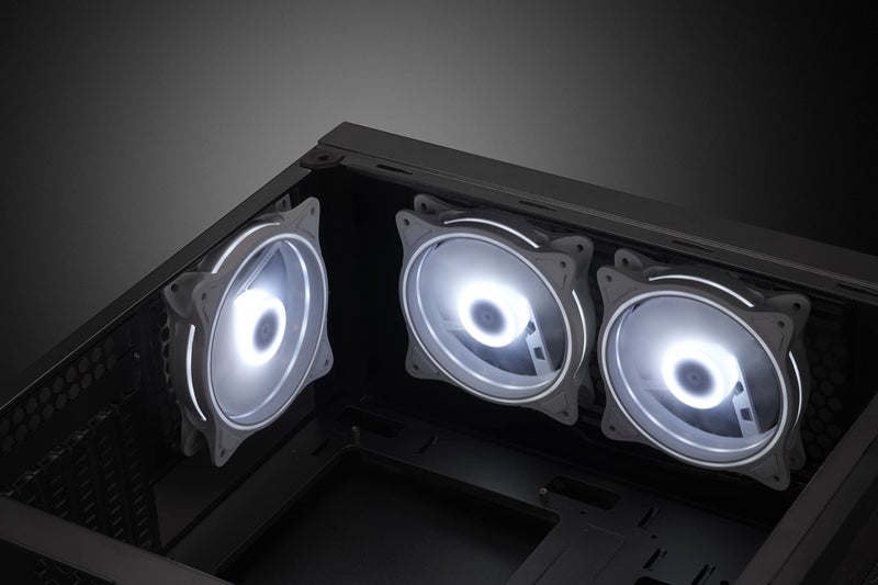 PANO-MOUNTS 120mm White RGB PC Cooling Fans 3-Pack - Ultra Quiet High Airflow LED 12V Computer Case Fans with Triple Light Loops - Image 5