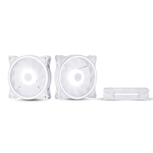 PANO-MOUNTS 120mm White RGB PC Cooling Fans 3-Pack - Ultra Quiet High Airflow LED 12V Computer Case Fans with Triple Light Loops - Image 1