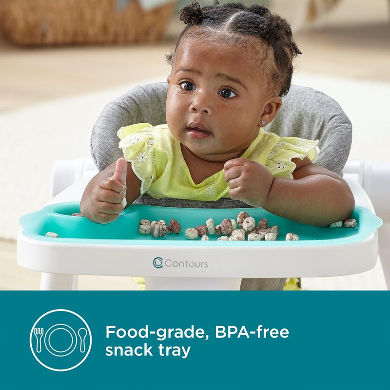 Contours Contours Graze 2in1 Foldable Infant and Baby Push Walker Seated or WalkBehind Design Removable and Washable Seat Pad and Snack Tray Height Adjustable Seat Pad Wide and Sturdy Frame  GrayTeal - Image 4