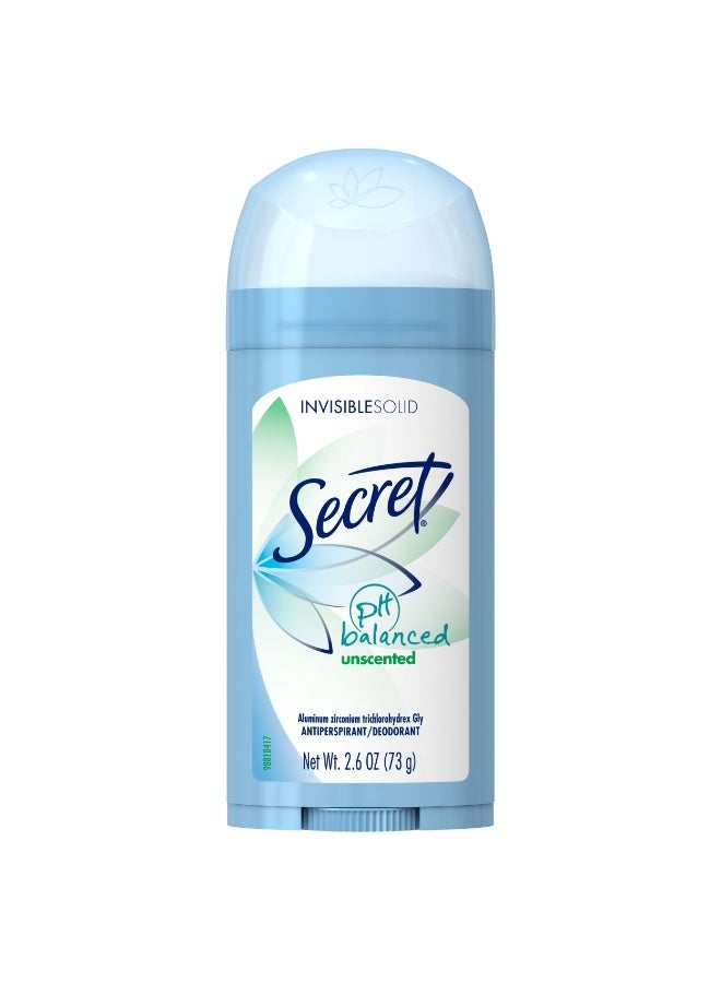 Secret Women S Invisible Solid Antiperspirant and Deodorant Unscented 2.6 Oz