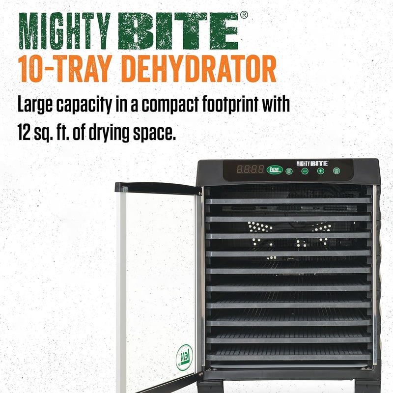 LEM Products MightyBite 10Tray Dehydrator Food Dehydrator for Beef Jerky Meat Vegetables and Fruits Includes Dryer Machine and 10 Trays Black - Image 2