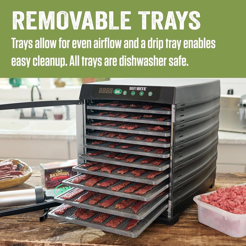 LEM Products MightyBite 10Tray Dehydrator Food Dehydrator for Beef Jerky Meat Vegetables and Fruits Includes Dryer Machine and 10 Trays Black - Image 4