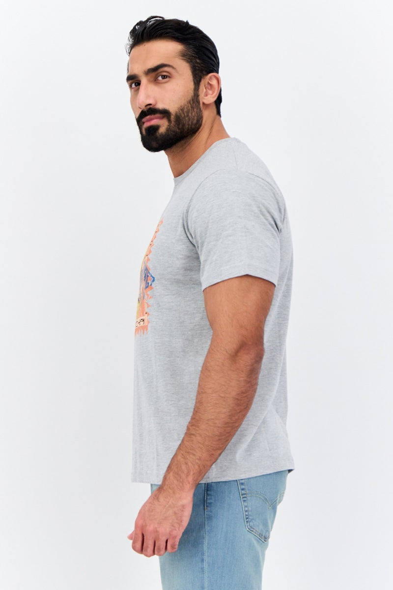 Gotcha Men Crew Neck Short Sleeves Graphic Print T-Shirt, Grey - Image 2