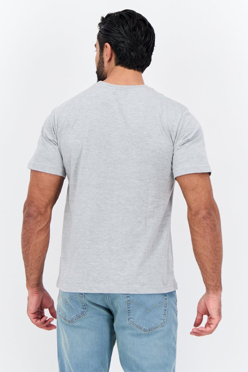 Gotcha Men Crew Neck Short Sleeves Graphic Print T-Shirt, Grey - Image 3