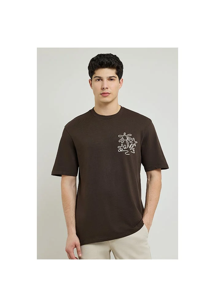 R&b Embroidered T-Shirt with Crew Neck and Short Sleeves