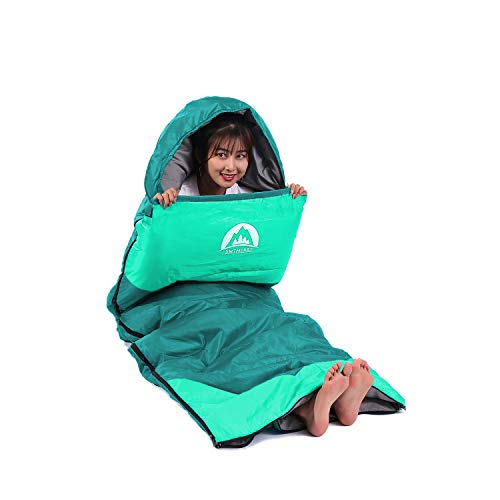 SWTMERRY Sleeping Bag 3 Seasons (Summer, Spring, Fall) Warm & Cool Weather - Lightweight,Waterproof Indoor & Outdoor Use for Kids, Teens & Adults for Camping Hiking, Backpacking (Emerald Green) - Image 3