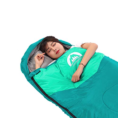 SWTMERRY Sleeping Bag 3 Seasons (Summer, Spring, Fall) Warm & Cool Weather - Lightweight,Waterproof Indoor & Outdoor Use for Kids, Teens & Adults for Camping Hiking, Backpacking (Emerald Green) - Image 4