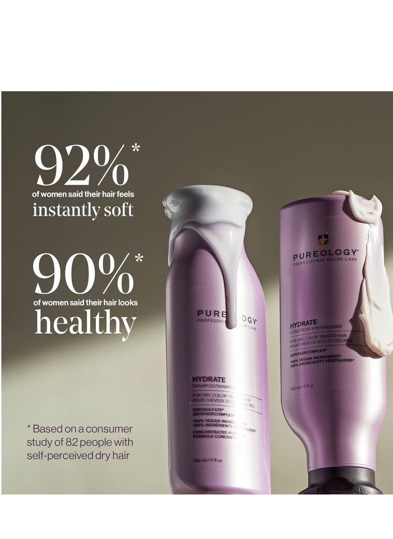 PUREOLOGY Pureology Hydrate Moisturizing Shampoo and Conditioner Set | Softens and Deeply Hydrates Dry Hair | For Medium to Thick Color Treated Hair | Sulfate-Free | Vegan  - Image 3