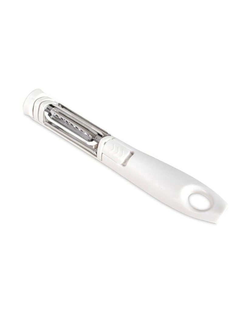 3 in 1 vegetable peeler multifunctional fruit peelers with 3 swivel blade stainless potato peeler shredder slicer for cabbage apple carrot white - Image 1