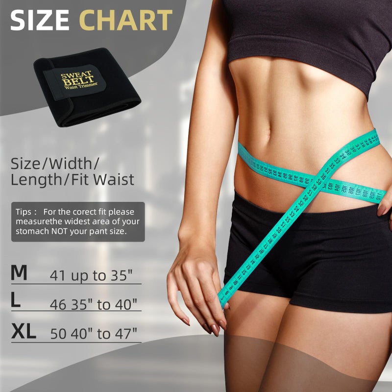 Lisacool Waist Trainer for Women,Sweat Band,Belt for Weight Loss,Waist Trimmer,Waist Cincher Trimmer,Belly Band,Sweat Belt Black - Image 2