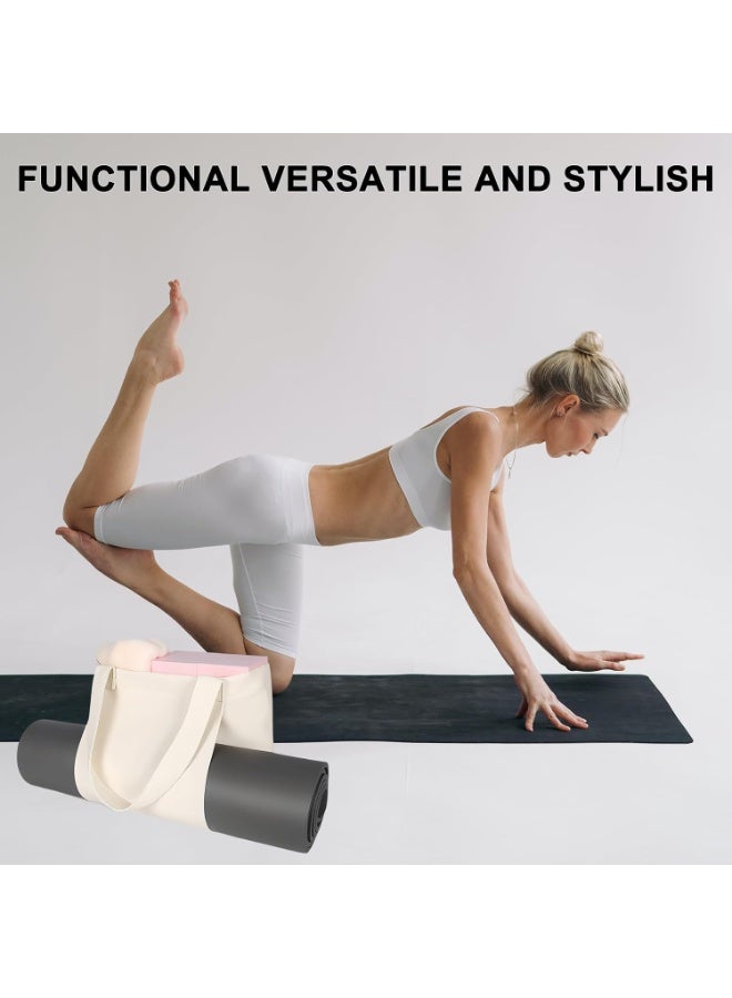 SKT Shiketro Women's Yoga Mat Bag | Large Capacity Zippered Gym Tote Bag – Durable and Portable Sports Bag for Thick Yoga Mats, Gym Gear, and Everyday Essentials | Versatile for Gym, Travel, and Work (Grey) - Image 3
