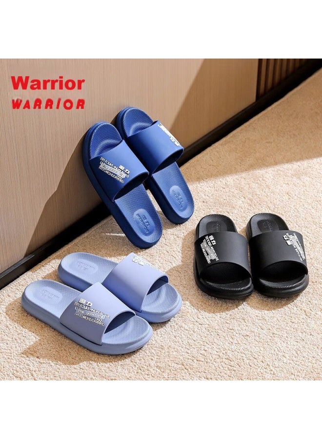 Pull Back Warrior Simple Couple Style حمام داخلي وخارجي ارتداء دش غير زلة مقاومة للبلى ناعمة مرنة قابلة للتنفس مريحة سميكة القاعدة صندل رجال موديل Hl01815 Navy Blue المقاس 43 - Image 4