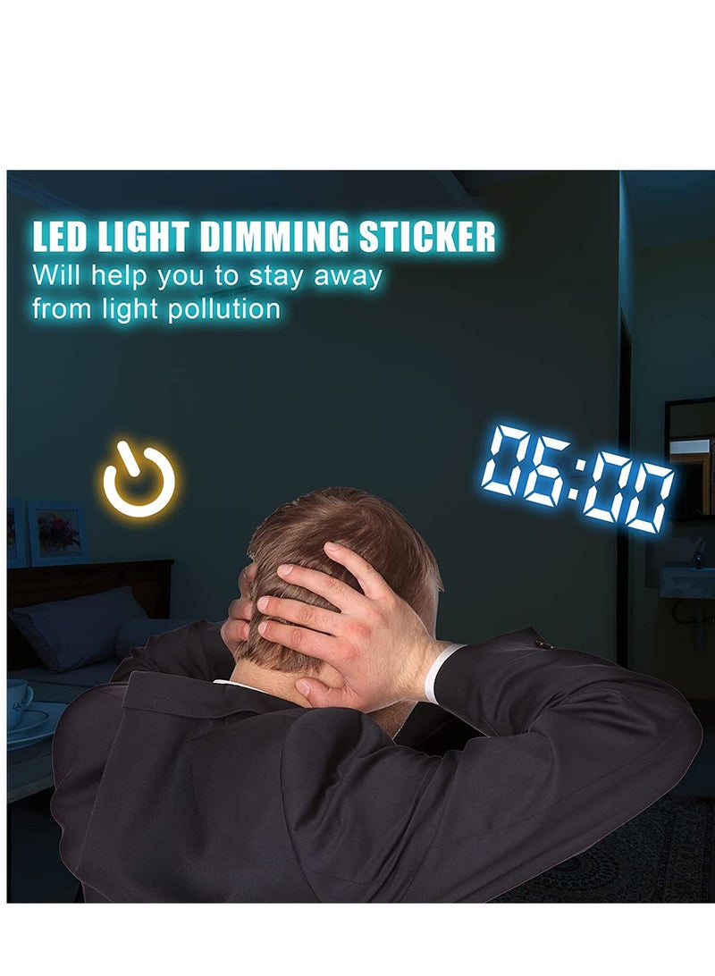 Excefore ملصقات حجب الضوء، فلاتر LED لتقليل الإضاءة، أغطية LED حجب ضوء التعتيم 50% ~ 80% لأجهزة التوجيه، مراقبة الأطفال، الساعات، الأجهزة الكهربائية (2ورقة = 1 مقطوعة + 1 غير مقطوعة) - Image 3