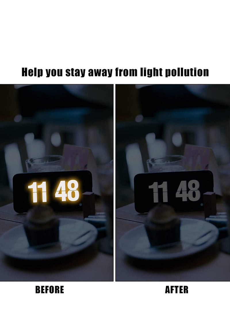 Excefore ملصقات حجب الضوء، فلاتر LED لتقليل الإضاءة، أغطية LED حجب ضوء التعتيم 50% ~ 80% لأجهزة التوجيه، مراقبة الأطفال، الساعات، الأجهزة الكهربائية (2ورقة = 1 مقطوعة + 1 غير مقطوعة) - Image 5
