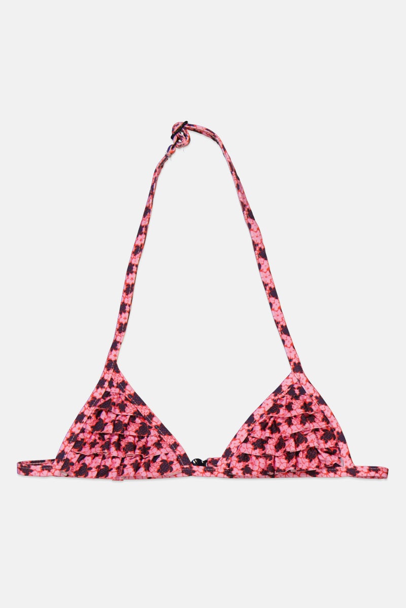 Vilebrequin Toddlers Girl Allover Print Bikini Top, Rose  - Image 1