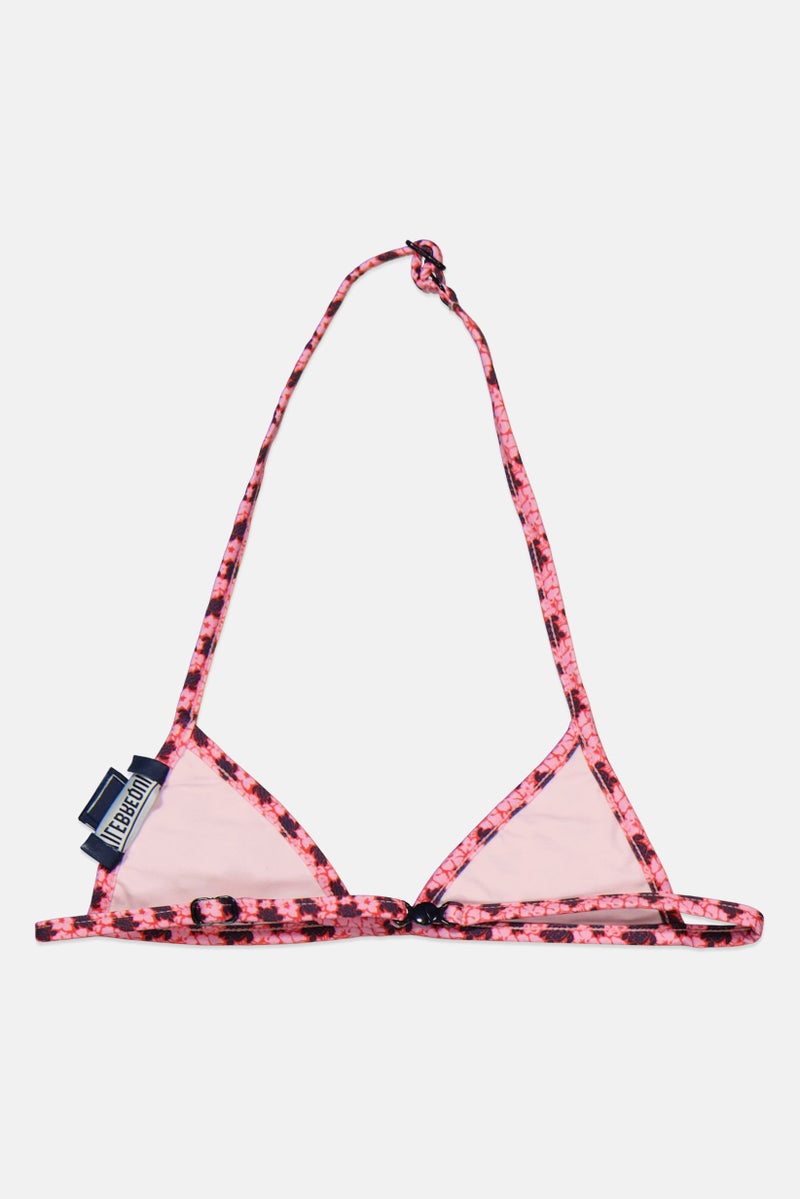 Vilebrequin Toddlers Girl Allover Print Bikini Top, Rose  - Image 2