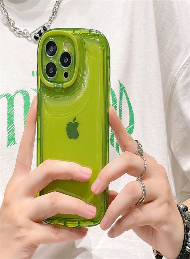 Ownest Compatible with iPhone 14 Pro Max Case with Clear Kickstand Creative Protective Design Case with Camera Holder for TPU Slim Shockproof Cool Phone Case for iPhone 14 Pro Max-Green - Image 5
