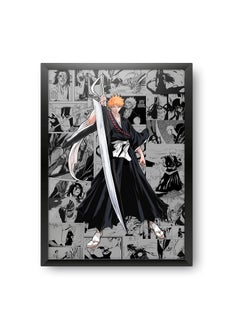 Epic Stuff Epic Stuff Bleach ichigo kurosaki A4 Size Poster With Frame Best Gift For Anime FansBest Artifacts To Your Home DecorFor Anime Fandom 