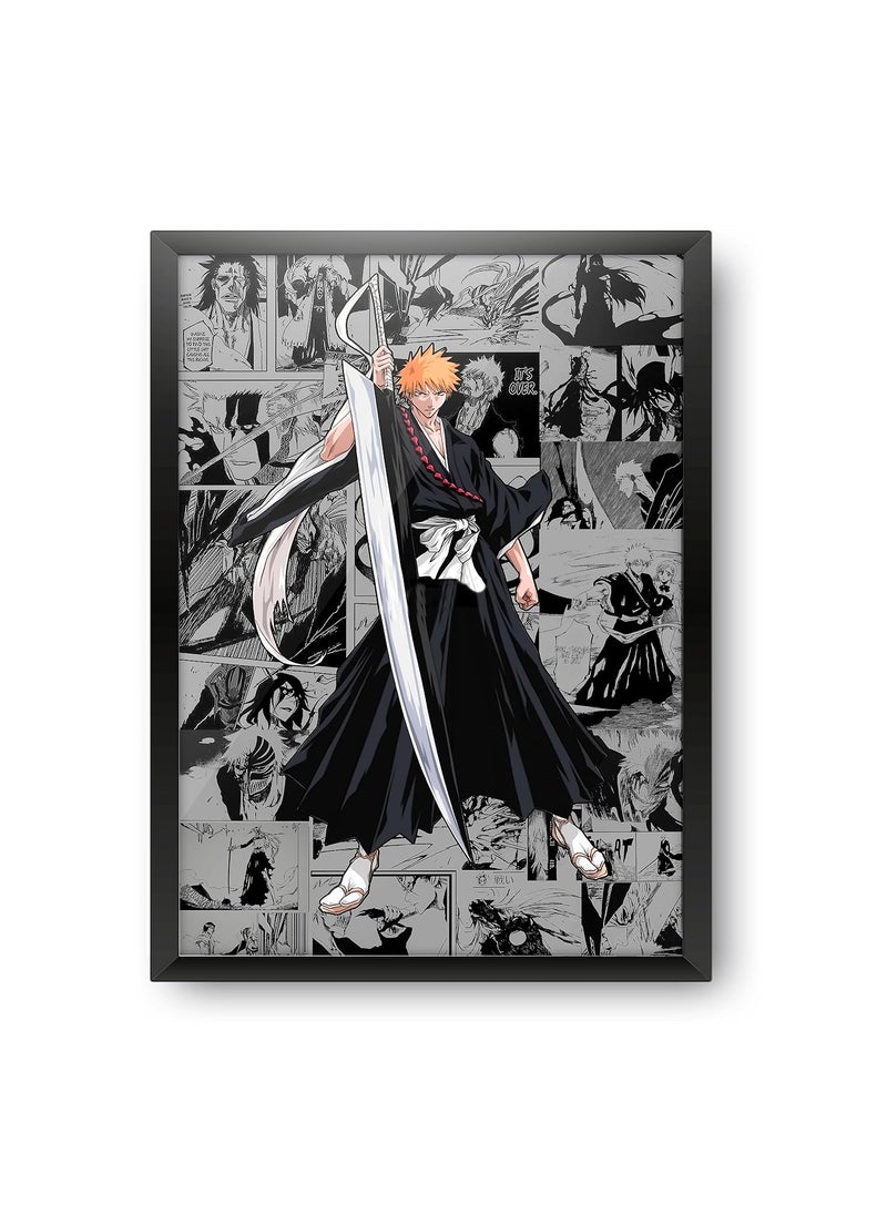 Epic Stuff Epic Stuff Bleach ichigo kurosaki A4 Size Poster With Frame Best Gift For Anime FansBest Artifacts To Your Home DecorFor Anime Fandom 