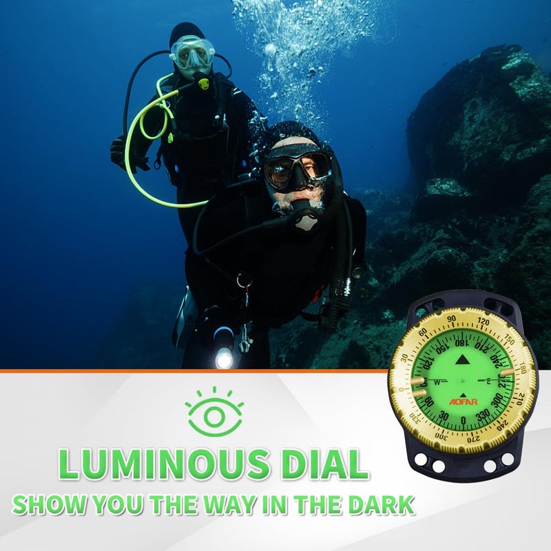 AOFAR Dive Compass AF-Q60B Waterproof, Durable, Compact. Drawstring Style Compass for Sailing, Diving, Drawstring Style - Image 3