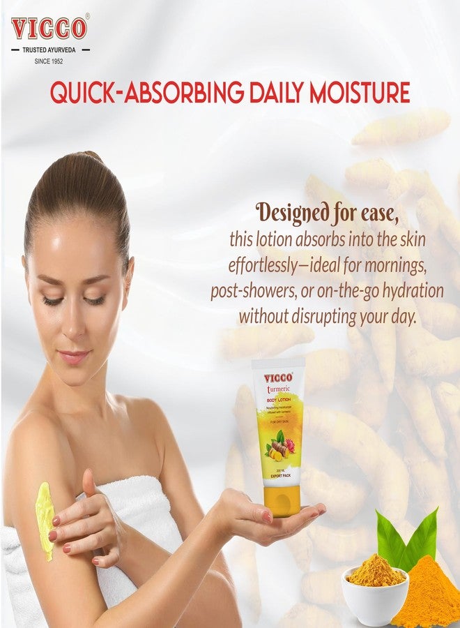 Vicco Turmeric Body Lotion with Herbal Ingredients, Moisturizing Body Lotion, Hydrates & Nourishes Skin, For Daily Skincare Routine, 6.76 Fl Oz (Pack of 1 - Image 4