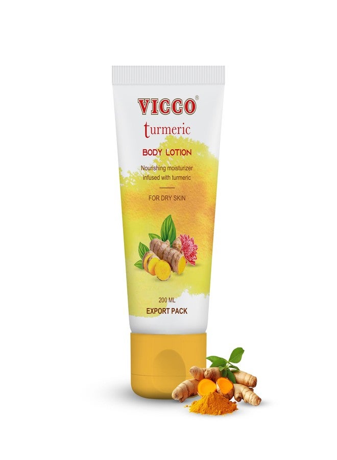 Vicco Turmeric Body Lotion with Herbal Ingredients, Moisturizing Body Lotion, Hydrates & Nourishes Skin, For Daily Skincare Routine, 6.76 Fl Oz (Pack of 1 - Image 1