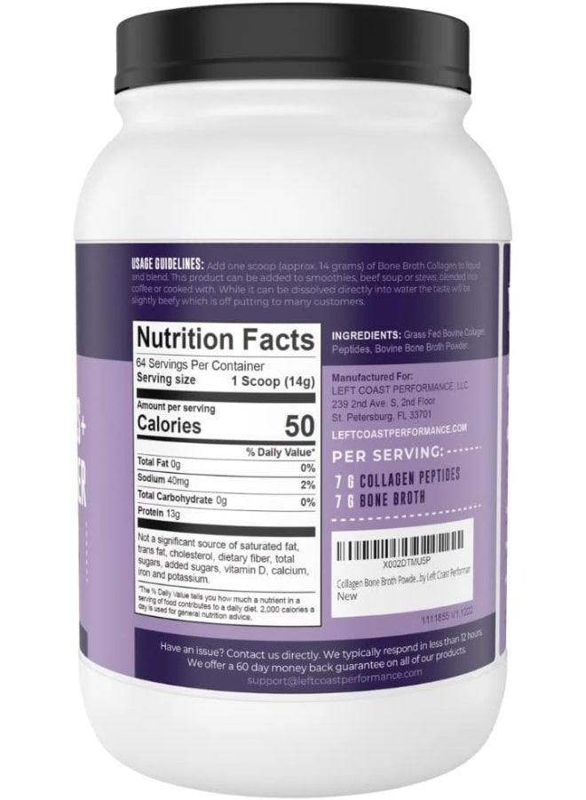 Left Coast Performance Collagen Bone Broth Powder 2Lb - Image 2