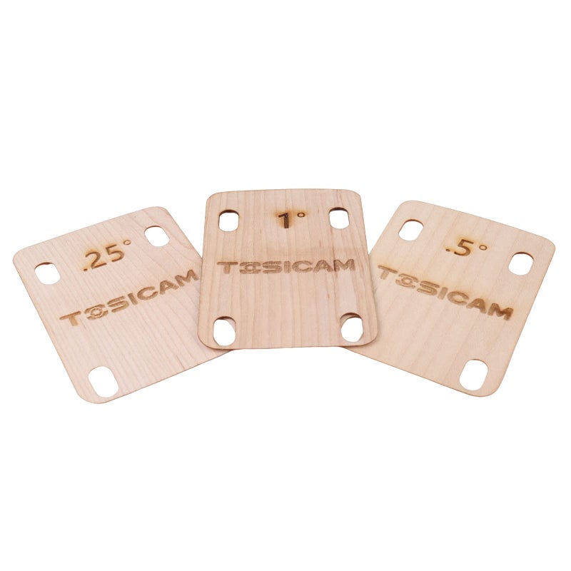 TOSICAM 3pcs Guitar Neck Shims Shim Made of Canada Solid Maple Wooden, For Bolt-on Neck Bolts, Shaped 0.25 0.5 1 Degree (0.25 0.5 1 Degree) - Image 2