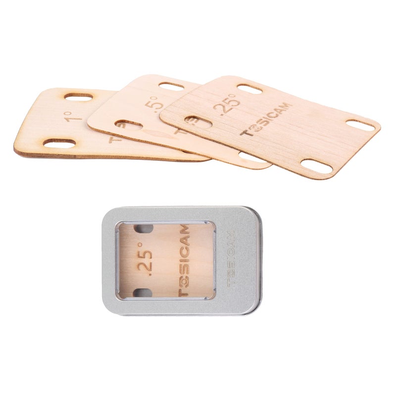 TOSICAM 3pcs Guitar Neck Shims Shim Made of Canada Solid Maple Wooden, For Bolt-on Neck Bolts, Shaped 0.25 0.5 1 Degree (0.25 0.5 1 Degree) - Image 1