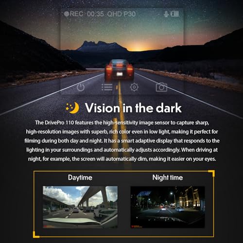 Transcend DrivePro 110 Dash Camera for Car | Dash Cam | Dashcam for Cars | Sony STARVIS | Build-in Battery | 2 Years Manufacturer Warranty | Made in Taiwan - Image 2