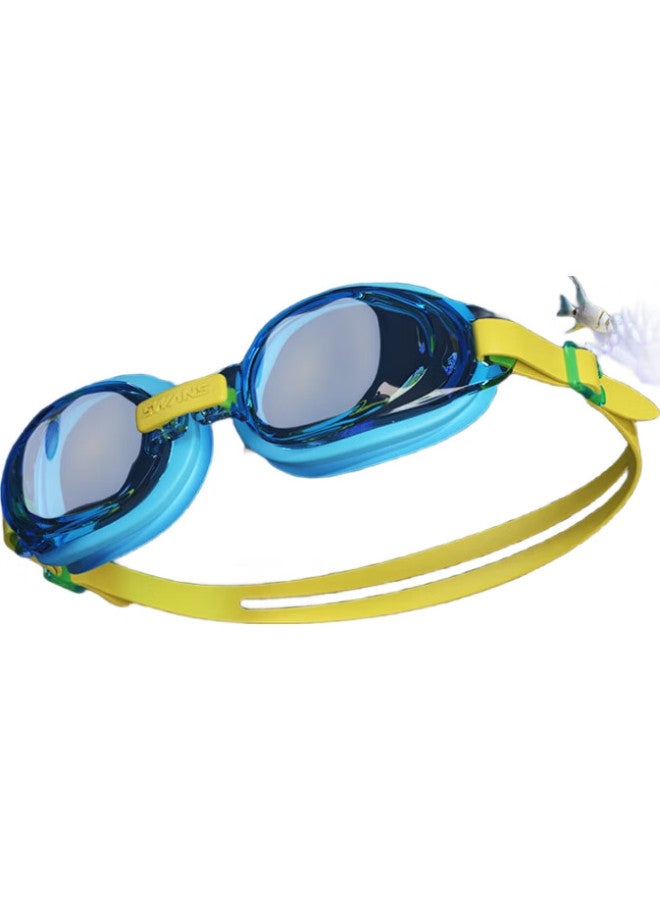 Swans Children'S Swimming Goggles For Boys And Girls Import, Professional Waterproof Anti-Fog High-Definition Swimming Glasses Equipment Sj7 Blue Yellow - Image 2