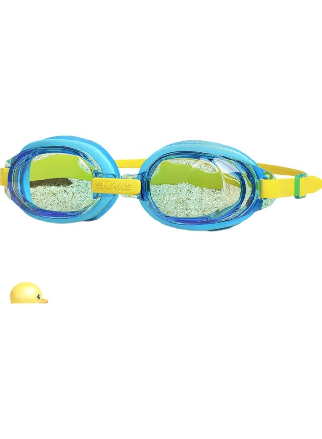 Swans Children'S Swimming Goggles For Boys And Girls Import, Professional Waterproof Anti-Fog High-Definition Swimming Glasses Equipment Sj7 Blue Yellow - Image 1