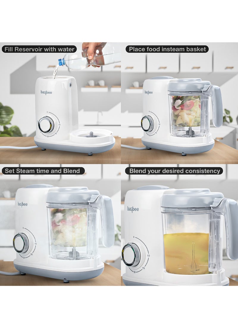 BAYBEE Blendy 5-in-1 Baby Food Maker Electric Baby Food Processor for Baby Food Maker with Steamer & Grinder | Portable Baby Food Steamer and Blender for Baby Food Puree Baby Food Mixer with Defrosting & Warm Function  - Image 4