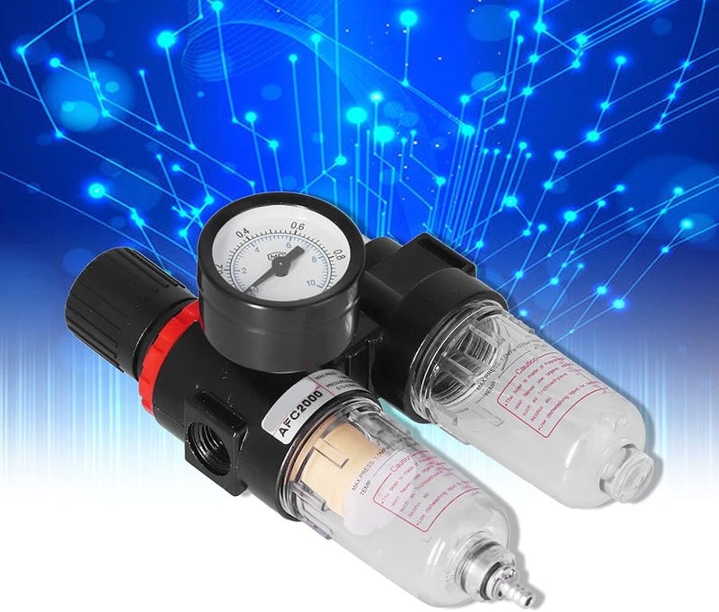 AFC2000 فاصل هواء مياه وحدة منظم فلتر تصريف تلقائي سبيكة ألومنيوم صناعي - Image 3