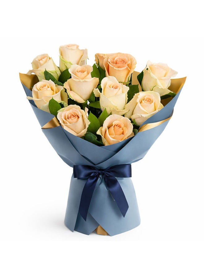 Peach Roses, 50cm -12 Stems, Kenya