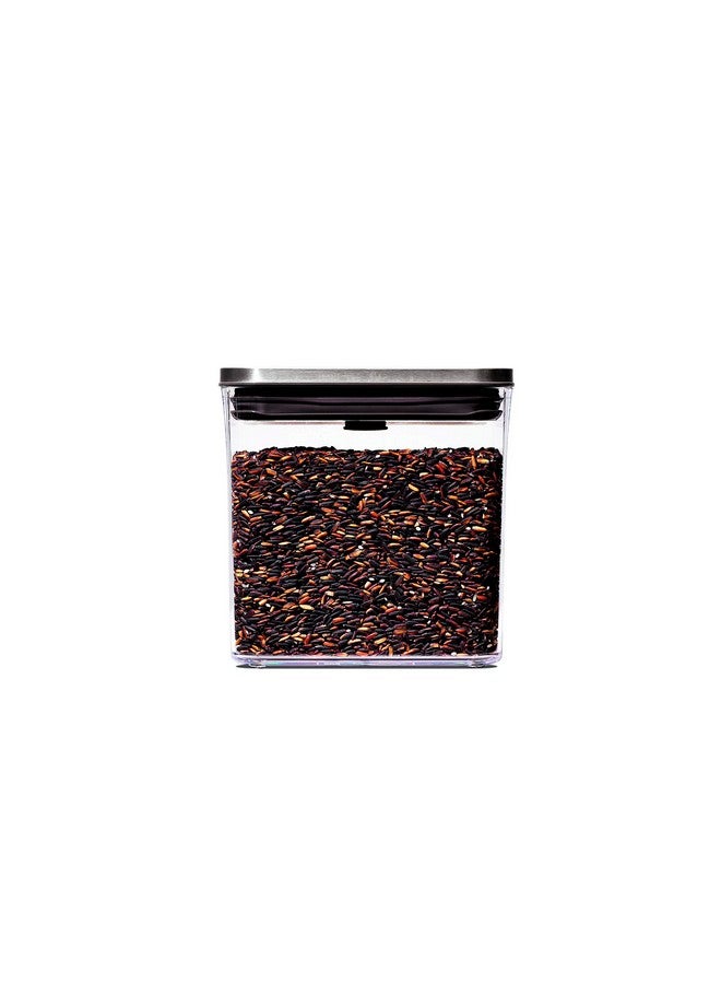 OXO OXO Steel POP Container Short Rectangle- 1.7 Qt for Brown Sugar, Dried Beans and More,Grey - Image 1