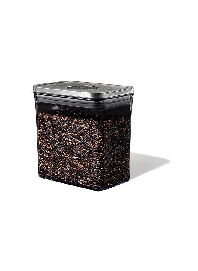 OXO OXO Steel POP Container Short Rectangle- 1.7 Qt for Brown Sugar, Dried Beans and More,Grey - Image 4