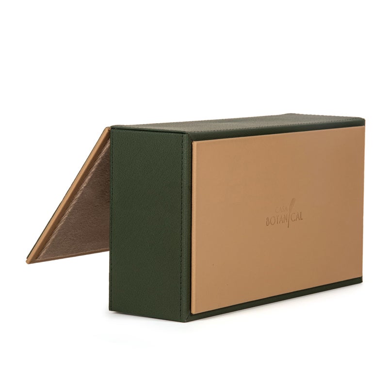 CASA BOTANICAL 2.CASA BOTANICAL Leather Car Tissue Box & Tea Coasters Combo - Set of 2 (Green) | Napkin Holder & Tissue Dispenser for Cars, Office, Dining Room, Home Decor - Image 5