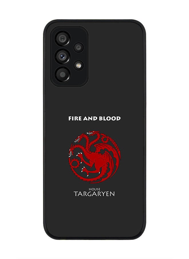 Stylizedd Rugged Black edge case for Samsung Galaxy A73 5G Slim fit Soft Case Flexible Rubber Edges Anti Drop TPU Gel Thin Cover - GOT House Targaryen  - Image 1