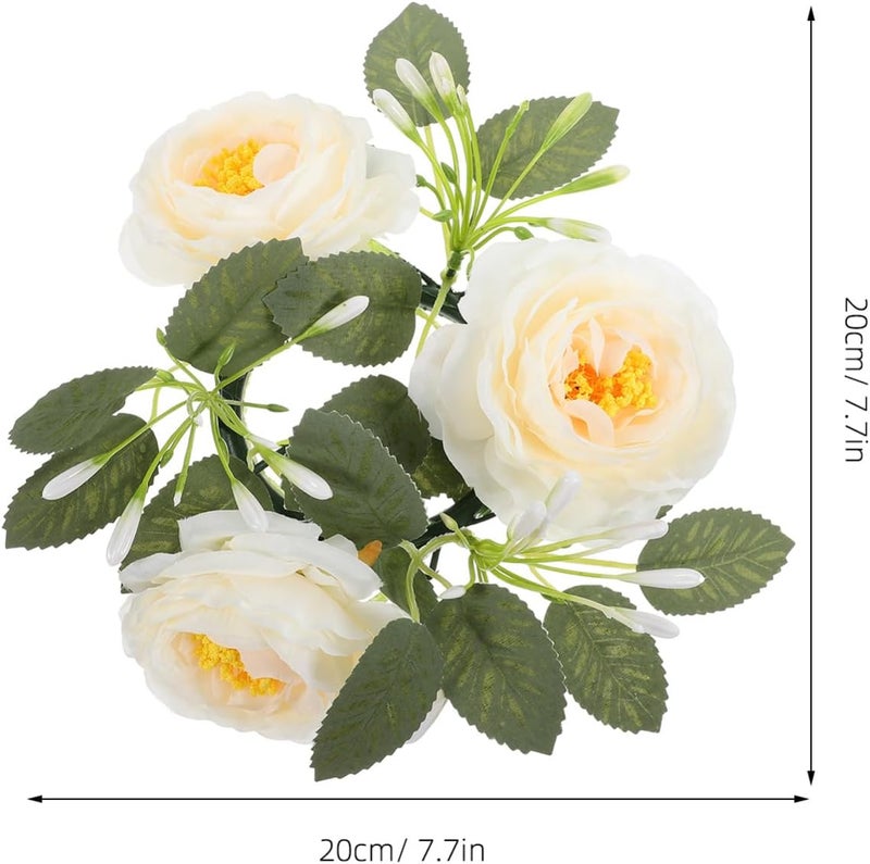 Ciieeo Small Candle Ring Wreath Realistic Floral Leaves Elegant Tea Light Candle Decor for Weddings and Home Centerpieces for Romantic Celebrations and Gatherings - Image 4