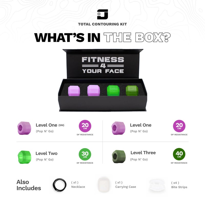 Jawzrsize Jaw Exerciser for Women - Double Chin Reducer, Facial Toner, Neck Exerciser for Younger and Healthier Look Helps Reduce Stress and Cravings Jawline Trainer (Total Contouring Kit) - Image 4