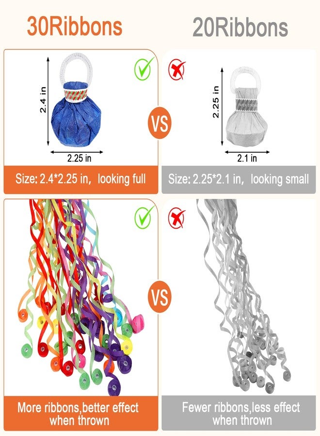 GAILROSO 24Pack No Mess Streamers,Color Mix Hand Throw Streamers Poppers,No Mess Confetti Poppers for Wedding,Birthday,Party Celebrations,Graduation,Party Favors Shows - Image 2