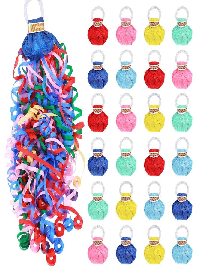 GAILROSO 24Pack No Mess Streamers,Color Mix Hand Throw Streamers Poppers,No Mess Confetti Poppers for Wedding,Birthday,Party Celebrations,Graduation,Party Favors Shows - Image 1