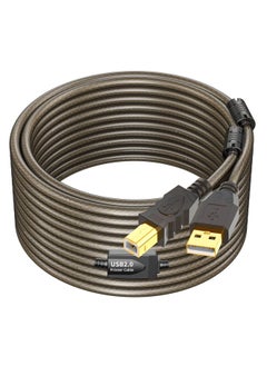 ماركة غير محددة تمديد كابل طابعة USB نشط بطول 10 متر، سلك طابعة USB 2.0 USB A إلى B، سلك الماسح الضوئي، كابل تمديد USB نشط عالي السرعة، كابل USB للطابعة متوافق مع الطابعة والماسح الضوئي وجهاز الفاكس  - Image 1