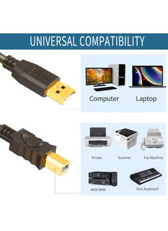 ماركة غير محددة تمديد كابل طابعة USB نشط بطول 10 متر، سلك طابعة USB 2.0 USB A إلى B، سلك الماسح الضوئي، كابل تمديد USB نشط عالي السرعة، كابل USB للطابعة متوافق مع الطابعة والماسح الضوئي وجهاز الفاكس  - Image 3