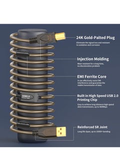 ماركة غير محددة تمديد كابل طابعة USB نشط بطول 10 متر، سلك طابعة USB 2.0 USB A إلى B، سلك الماسح الضوئي، كابل تمديد USB نشط عالي السرعة، كابل USB للطابعة متوافق مع الطابعة والماسح الضوئي وجهاز الفاكس  - Image 5